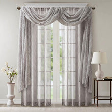 Load image into Gallery viewer, Madison Park Diamond Sheer Embroidered Window Scarf -50X144" MP40-4942 By Olliix