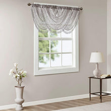 Load image into Gallery viewer, Diamond Sheer Embroidered Waterfall Valance -38X46" MP41-4941 By Olliix
