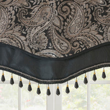 Load image into Gallery viewer, Madison Park Aubrey Jacquard Window Rod Pocket Valance With Beads - 50X18" MP41-4989
