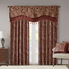 Load image into Gallery viewer, Madison Park Aubrey Jacquard Window Rod Pocket Valance With Beads - 50X18" MP41-4991