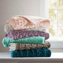 Load image into Gallery viewer, Madison Park Ruched Fur Throw -50X60" MP50-4876 By Olliix