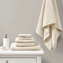 Load image into Gallery viewer, Madison Park Spa Waffle 6 Piece Waffle Cotton Jacquard Towels Set MP73-5914