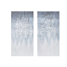 Load image into Gallery viewer, Madison Park Winter Glaze Heavy Textured Canvas With Glitter Embellishment 2 Piece Set MP95C-0197