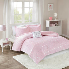 Load image into Gallery viewer, Mi Zone Rosalie Metallic Printed Plush Comforter Set - Full/Queen MZ10-0572