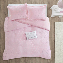 Load image into Gallery viewer, Mi Zone Rosalie Metallic Printed Plush Comforter Set - Full/Queen MZ10-0572