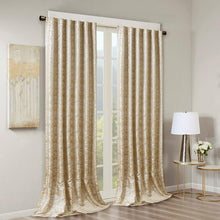 Load image into Gallery viewer, Cassius Jacquard Total Blackout Window Panel (50x108) - Gold SS40-0006 By Olliix