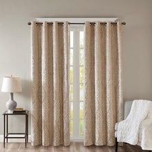 Load image into Gallery viewer, Mirage Knitted Jacquard Blackout Window Panel (50x95) - Champagne SS40-0014 By Olliix
