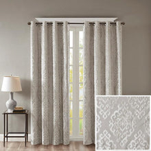 Load image into Gallery viewer, Mirage Knitted Jacquard Blackout Window Panel (50x84) - Grey SS40-0016 By Olliix