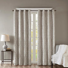 Load image into Gallery viewer, Mirage Knitted Jacquard Blackout Window Panel (50x108) - Grey SS40-0018 By Olliix