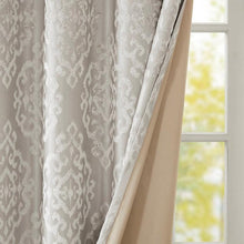 Load image into Gallery viewer, Mirage Knitted Jacquard Blackout Window Panel (50x108) - Grey SS40-0018 By Olliix