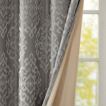 Load image into Gallery viewer, Mirage Knitted Jacquard Blackout Window Panel (50x84) - Charcoal SS40-0019 By Olliix