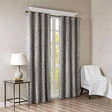 Load image into Gallery viewer, Mirage Knitted Jacquard Blackout Window Panel (50x84) - Charcoal SS40-0019 By Olliix