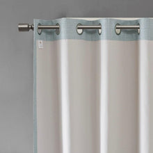Load image into Gallery viewer, Maya Printed Heathered Blackout Window Panel (50x84) - Aqua SS40-0036 By Olliix