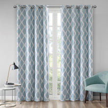 Load image into Gallery viewer, Blakesly Printed Ikat Blackout Window Panel (50x95) - Aqua SS40-0070 By Olliix