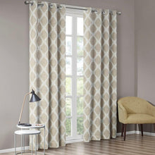 Load image into Gallery viewer, Blakesly Printed Ikat Blackout Window Panel (50x84) - Taupe SS40-0072 By Olliix