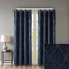 Load image into Gallery viewer, Sunsmart Mirage Knitted Jacquard Damask Total Blackout Grommet Top Curtain Panel - 50X95" SS40-0102