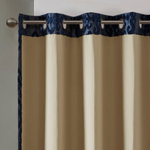 Load image into Gallery viewer, Sunsmart Mirage Knitted Jacquard Damask Total Blackout Grommet Top Curtain Panel - 50X108" SS40-0103