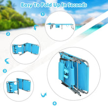 Load image into Gallery viewer, Folding Beach Lounge Chair with Pillow for Outdoor-Turquoise