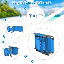 Load image into Gallery viewer, Folding Beach Lounge Chair with Pillow for Outdoor-Blue