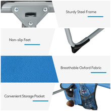 Load image into Gallery viewer, Folding Beach Lounge Chair with Pillow for Outdoor-Blue