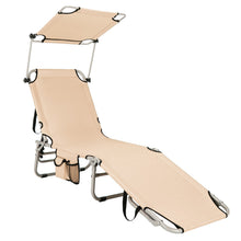 Load image into Gallery viewer, Adjustable Outdoor Beach Patio Pool Recliner with Sun Shade