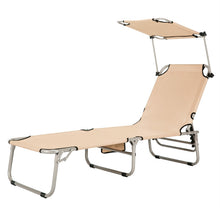 Load image into Gallery viewer, Adjustable Outdoor Beach Patio Pool Recliner with Sun Shade