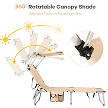 Load image into Gallery viewer, Adjustable Outdoor Beach Patio Pool Recliner with Sun Shade