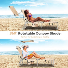 Load image into Gallery viewer, Adjustable Outdoor Beach Patio Pool Recliner with Sun Shade