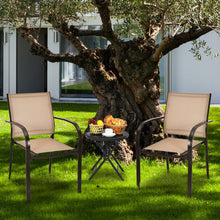 Load image into Gallery viewer, Set of 2 Patio Stackable Dining Chairs with Armrests Garden Deck-Brown