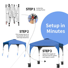 Load image into Gallery viewer, 10' x 10' Outdoor Pop-up Camping Canopy Tent with Roller Bag-Blue