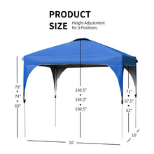 Load image into Gallery viewer, 10' x 10' Outdoor Pop-up Camping Canopy Tent with Roller Bag-Blue