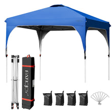 Load image into Gallery viewer, 10' x 10' Outdoor Pop-up Camping Canopy Tent with Roller Bag-Blue