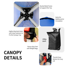 Load image into Gallery viewer, 10' x 10' Outdoor Pop-up Camping Canopy Tent with Roller Bag-Blue