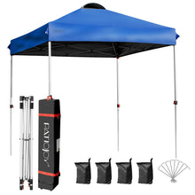 Load image into Gallery viewer, 6.6' x 6.6' Outdoor Pop Up Camping Canopy Tent with Roller Bag-Blue