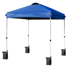 Load image into Gallery viewer, 6.6' x 6.6' Outdoor Pop Up Camping Canopy Tent with Roller Bag-Blue