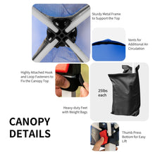 Load image into Gallery viewer, 6.6' x 6.6' Outdoor Pop Up Camping Canopy Tent with Roller Bag-Blue