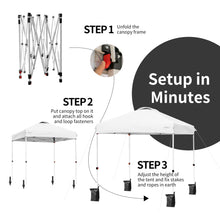 Load image into Gallery viewer, 6.6' x 6.6' Outdoor Pop Up Camping Canopy Tent with Roller Bag-White