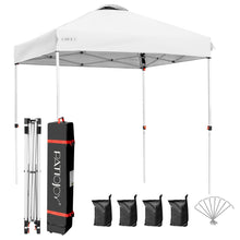 Load image into Gallery viewer, 6.6' x 6.6' Outdoor Pop Up Camping Canopy Tent with Roller Bag-White