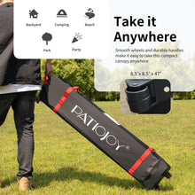 Load image into Gallery viewer, 6.6' x 6.6' Outdoor Pop Up Camping Canopy Tent with Roller Bag-White