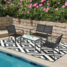 Load image into Gallery viewer, 4 PCS Patio Furniture Set Sofa Coffee Table Steel Frame Garden-Gray