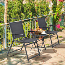 Load image into Gallery viewer, 3 Pieces Outdoor Bistro Set with Folding Table and Chairs for Garden-Gray
