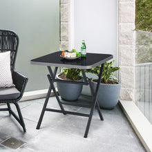 Load image into Gallery viewer, Patio Folding Square Dining Table with Aluminum Frame and Tempered Glass top