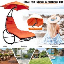 Load image into Gallery viewer, Hammock Swing Lounger Chair with Shade Canopy-Orange