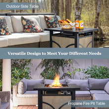 Load image into Gallery viewer, 25 Inch 40000 BTU Propane Fire Pit Table with Lid and Fire Glass