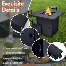 Load image into Gallery viewer, 32 Inch 40000 BTU Propane Fire Pit Table with Lid and Fire Glass