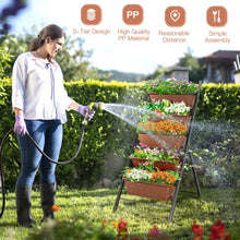 Load image into Gallery viewer, 5-tier Vertical Garden Planter Box Elevated Raised Bed with 5 Container-Brown