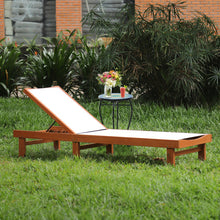Load image into Gallery viewer, Solid Wood Back Adjustable Patio Lounge Chair