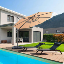 Load image into Gallery viewer, 11ft Patio Offset Umbrella with 360° Rotation and Tilt System-Beige