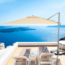 Load image into Gallery viewer, 10 x 10 Feet Patio Offset Cantilever Umbrella with Aluminum 360-degree Rotation Tilt-Beige