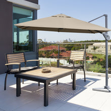 Load image into Gallery viewer, 10 x 10 Feet Patio Offset Cantilever Umbrella with Aluminum 360-degree Rotation Tilt-Brown